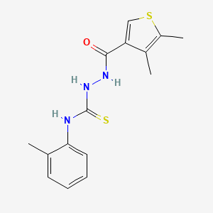 molecular formula C15H17N3OS2 B6003198 2-[(4,5-dimethyl-3-thienyl)carbonyl]-N-(2-methylphenyl)hydrazinecarbothioamide 