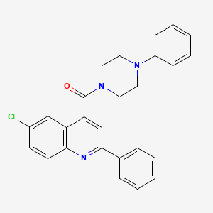 molecular formula C26H22ClN3O B6003205 6-chloro-2-phenyl-4-[(4-phenyl-1-piperazinyl)carbonyl]quinoline 