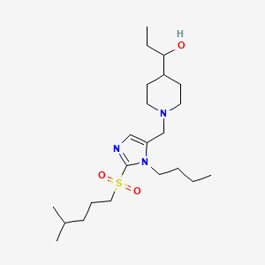 molecular formula C22H41N3O3S B6003210 1-[1-({1-butyl-2-[(4-methylpentyl)sulfonyl]-1H-imidazol-5-yl}methyl)-4-piperidinyl]-1-propanol 