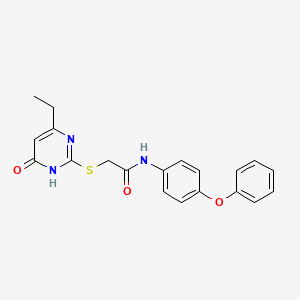 molecular formula C20H19N3O3S B6003218 2-[(4-ethyl-6-oxo-1,6-dihydro-2-pyrimidinyl)thio]-N-(4-phenoxyphenyl)acetamide 