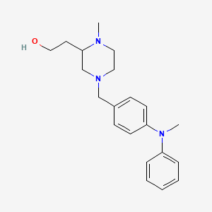 molecular formula C21H29N3O B6003226 2-(1-methyl-4-{4-[methyl(phenyl)amino]benzyl}-2-piperazinyl)ethanol 