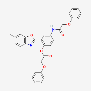 molecular formula C30H24N2O6 B6003238 2-(6-methyl-1,3-benzoxazol-2-yl)-4-[(phenoxyacetyl)amino]phenyl phenoxyacetate 