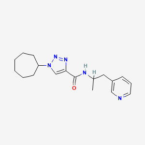 molecular formula C18H25N5O B6003239 1-cycloheptyl-N-[1-methyl-2-(3-pyridinyl)ethyl]-1H-1,2,3-triazole-4-carboxamide 