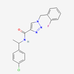 molecular formula C18H16ClFN4O B6003273 N-[1-(4-chlorophenyl)ethyl]-1-(2-fluorobenzyl)-1H-1,2,3-triazole-4-carboxamide 
