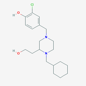 molecular formula C20H31ClN2O2 B6003281 2-chloro-4-{[4-(cyclohexylmethyl)-3-(2-hydroxyethyl)-1-piperazinyl]methyl}phenol 