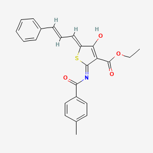 molecular formula C24H21NO4S B6003294 ethyl 2-[(4-methylbenzoyl)amino]-4-oxo-5-(3-phenyl-2-propen-1-ylidene)-4,5-dihydro-3-thiophenecarboxylate 