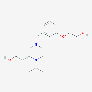 molecular formula C18H30N2O3 B6003318 2-{4-[3-(2-hydroxyethoxy)benzyl]-1-isopropyl-2-piperazinyl}ethanol 