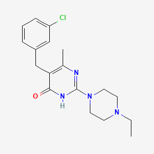 molecular formula C18H23ClN4O B6003356 5-(3-chlorobenzyl)-2-(4-ethyl-1-piperazinyl)-6-methyl-4(3H)-pyrimidinone 