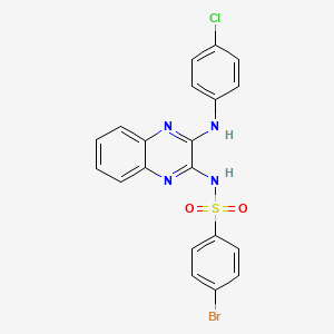 molecular formula C20H14BrClN4O2S B6003376 4-bromo-N-{3-[(4-chlorophenyl)amino]-2-quinoxalinyl}benzenesulfonamide 