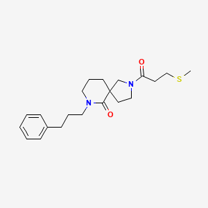 molecular formula C21H30N2O2S B6003402 2-[3-(methylthio)propanoyl]-7-(3-phenylpropyl)-2,7-diazaspiro[4.5]decan-6-one 