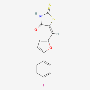 molecular formula C14H8FNO2S2 B6003405 5-{[5-(4-fluorophenyl)-2-furyl]methylene}-2-thioxo-1,3-thiazolidin-4-one 