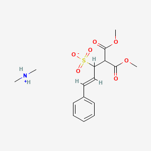 molecular formula C16H23NO7S B6003425 (1E)-5-methoxy-4-(methoxycarbonyl)-5-oxo-1-phenyl-1-pentene-3-sulfonic acid - N-methylmethanamine (1:1) 