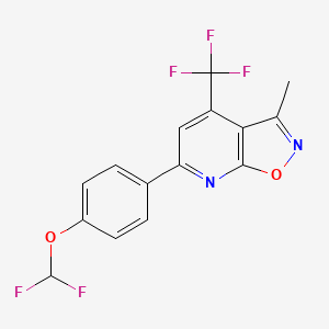 molecular formula C15H9F5N2O2 B6003438 6-[4-(difluoromethoxy)phenyl]-3-methyl-4-(trifluoromethyl)isoxazolo[5,4-b]pyridine 