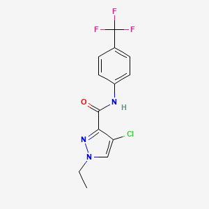molecular formula C13H11ClF3N3O B6003441 4-chloro-1-ethyl-N-[4-(trifluoromethyl)phenyl]-1H-pyrazole-3-carboxamide 