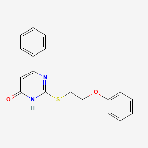 molecular formula C18H16N2O2S B6003443 2-[(2-phenoxyethyl)thio]-6-phenyl-4(1H)-pyrimidinone 