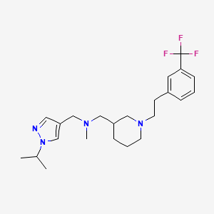 molecular formula C23H33F3N4 B6003459 1-(1-isopropyl-1H-pyrazol-4-yl)-N-methyl-N-[(1-{2-[3-(trifluoromethyl)phenyl]ethyl}-3-piperidinyl)methyl]methanamine 