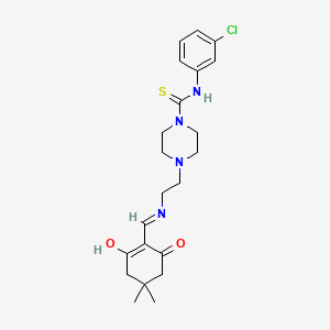 molecular formula C22H29ClN4O2S B6003469 N-(3-chlorophenyl)-4-(2-{[(4,4-dimethyl-2,6-dioxocyclohexylidene)methyl]amino}ethyl)-1-piperazinecarbothioamide 