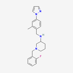 molecular formula C23H27FN4 B6003476 1-(2-fluorobenzyl)-N-[2-methyl-4-(1H-pyrazol-1-yl)benzyl]-3-piperidinamine 