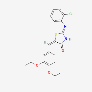 molecular formula C21H21ClN2O3S B6003491 2-[(2-chlorophenyl)imino]-5-(3-ethoxy-4-isopropoxybenzylidene)-1,3-thiazolidin-4-one 