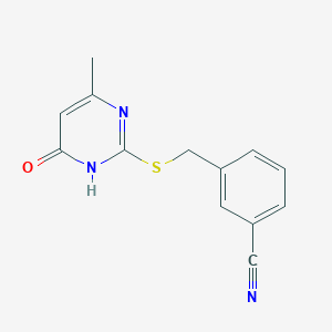 molecular formula C13H11N3OS B6003494 3-{[(4-hydroxy-6-methyl-2-pyrimidinyl)thio]methyl}benzonitrile 