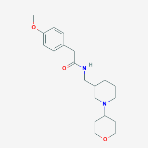molecular formula C20H30N2O3 B6003499 2-(4-methoxyphenyl)-N-{[1-(tetrahydro-2H-pyran-4-yl)-3-piperidinyl]methyl}acetamide 
