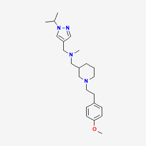 molecular formula C23H36N4O B6003507 1-(1-isopropyl-1H-pyrazol-4-yl)-N-({1-[2-(4-methoxyphenyl)ethyl]-3-piperidinyl}methyl)-N-methylmethanamine 