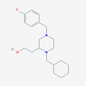 molecular formula C20H31FN2O B6003522 2-[1-(cyclohexylmethyl)-4-(4-fluorobenzyl)-2-piperazinyl]ethanol 