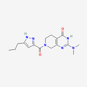 molecular formula C16H22N6O2 B6003529 2-(dimethylamino)-7-[(3-propyl-1H-pyrazol-5-yl)carbonyl]-5,6,7,8-tetrahydropyrido[3,4-d]pyrimidin-4(3H)-one 