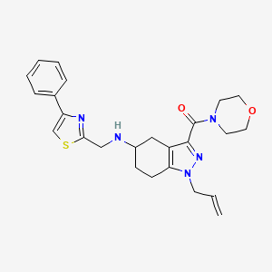 molecular formula C25H29N5O2S B6003545 1-allyl-3-(4-morpholinylcarbonyl)-N-[(4-phenyl-1,3-thiazol-2-yl)methyl]-4,5,6,7-tetrahydro-1H-indazol-5-amine 
