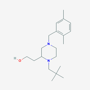 molecular formula C20H34N2O B6003578 2-[4-(2,5-dimethylbenzyl)-1-(2,2-dimethylpropyl)-2-piperazinyl]ethanol 