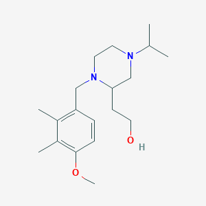molecular formula C19H32N2O2 B6003626 2-[4-isopropyl-1-(4-methoxy-2,3-dimethylbenzyl)-2-piperazinyl]ethanol 