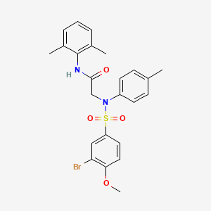 molecular formula C24H25BrN2O4S B6003633 N~2~-[(3-bromo-4-methoxyphenyl)sulfonyl]-N~1~-(2,6-dimethylphenyl)-N~2~-(4-methylphenyl)glycinamide 