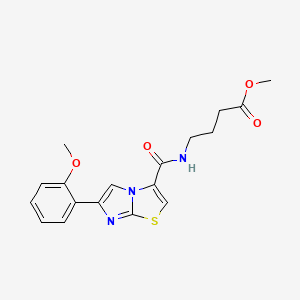 molecular formula C18H19N3O4S B6003645 methyl 4-({[6-(2-methoxyphenyl)imidazo[2,1-b][1,3]thiazol-3-yl]carbonyl}amino)butanoate 
