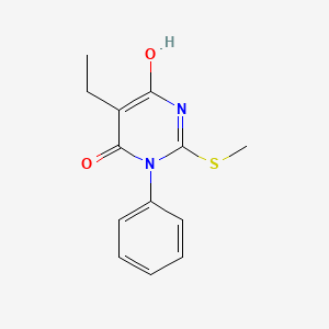 molecular formula C13H14N2O2S B6003662 5-ethyl-6-hydroxy-2-(methylthio)-3-phenyl-4(3H)-pyrimidinone 