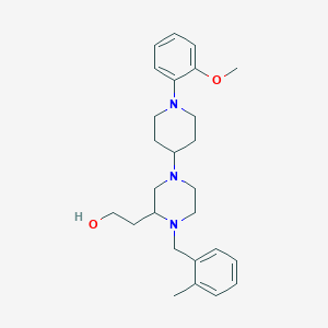 molecular formula C26H37N3O2 B6003664 2-[4-[1-(2-methoxyphenyl)-4-piperidinyl]-1-(2-methylbenzyl)-2-piperazinyl]ethanol 