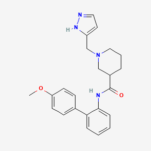 molecular formula C23H26N4O2 B6003686 N-(4'-methoxy-2-biphenylyl)-1-(1H-pyrazol-3-ylmethyl)-3-piperidinecarboxamide 