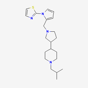 molecular formula C21H32N4S B6003694 1-isobutyl-4-(1-{[1-(1,3-thiazol-2-yl)-1H-pyrrol-2-yl]methyl}-3-pyrrolidinyl)piperidine 