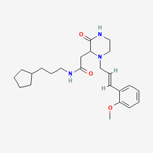 molecular formula C24H35N3O3 B6003695 N-(3-cyclopentylpropyl)-2-{1-[(2E)-3-(2-methoxyphenyl)-2-propen-1-yl]-3-oxo-2-piperazinyl}acetamide 