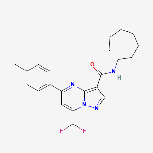 molecular formula C22H24F2N4O B6003701 N-cycloheptyl-7-(difluoromethyl)-5-(4-methylphenyl)pyrazolo[1,5-a]pyrimidine-3-carboxamide 