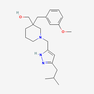 molecular formula C22H33N3O2 B6003731 [1-[(5-isobutyl-1H-pyrazol-3-yl)methyl]-3-(3-methoxybenzyl)-3-piperidinyl]methanol 