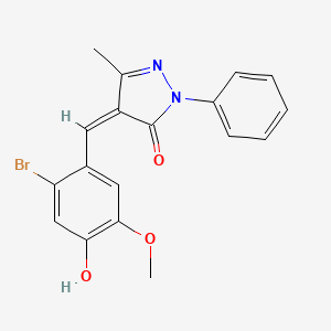 molecular formula C18H15BrN2O3 B6003734 4-(2-bromo-4-hydroxy-5-methoxybenzylidene)-5-methyl-2-phenyl-2,4-dihydro-3H-pyrazol-3-one 