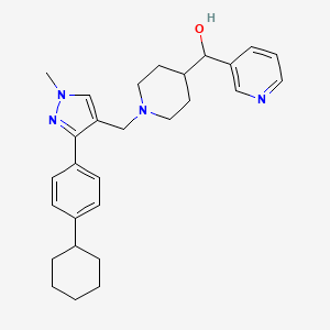 molecular formula C28H36N4O B6003749 (1-{[3-(4-cyclohexylphenyl)-1-methyl-1H-pyrazol-4-yl]methyl}-4-piperidinyl)(3-pyridinyl)methanol 