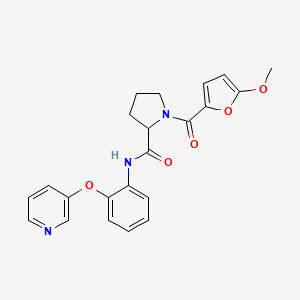 molecular formula C22H21N3O5 B6003753 1-(5-methoxy-2-furoyl)-N-[2-(3-pyridinyloxy)phenyl]prolinamide 