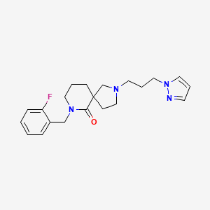 molecular formula C21H27FN4O B6003761 7-(2-fluorobenzyl)-2-[3-(1H-pyrazol-1-yl)propyl]-2,7-diazaspiro[4.5]decan-6-one 