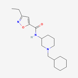 molecular formula C18H29N3O2 B6003767 N-[1-(cyclohexylmethyl)-3-piperidinyl]-3-ethyl-5-isoxazolecarboxamide 