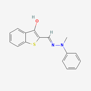 molecular formula C16H14N2OS B6003769 2-[(2-methyl-2-phenylhydrazino)methylene]-1-benzothiophen-3(2H)-one 