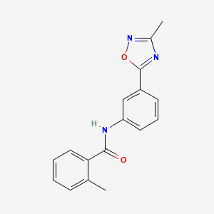 molecular formula C17H15N3O2 B6003786 2-methyl-N-[3-(3-methyl-1,2,4-oxadiazol-5-yl)phenyl]benzamide 