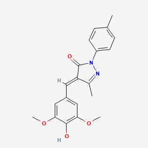 molecular formula C20H20N2O4 B6003844 4-(4-hydroxy-3,5-dimethoxybenzylidene)-5-methyl-2-(4-methylphenyl)-2,4-dihydro-3H-pyrazol-3-one 