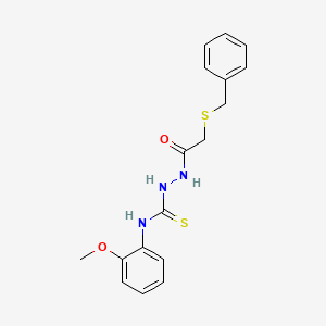 2-[(benzylthio)acetyl]-N-(2-methoxyphenyl)hydrazinecarbothioamide