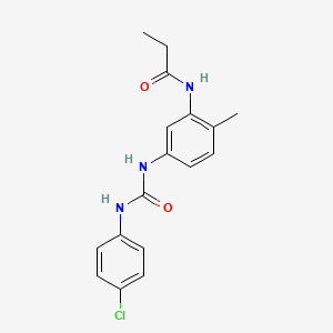 molecular formula C17H18ClN3O2 B6003877 N-[5-({[(4-chlorophenyl)amino]carbonyl}amino)-2-methylphenyl]propanamide 